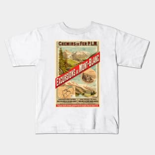 Excursions au Mont-Blanc Vintage Poster 1889 Kids T-Shirt